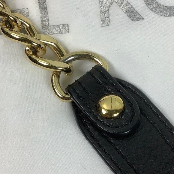 Michael Kors Delaney Gold hardware & Chain Link Studded shoulder bag w dust bag - Picture 6 of 16